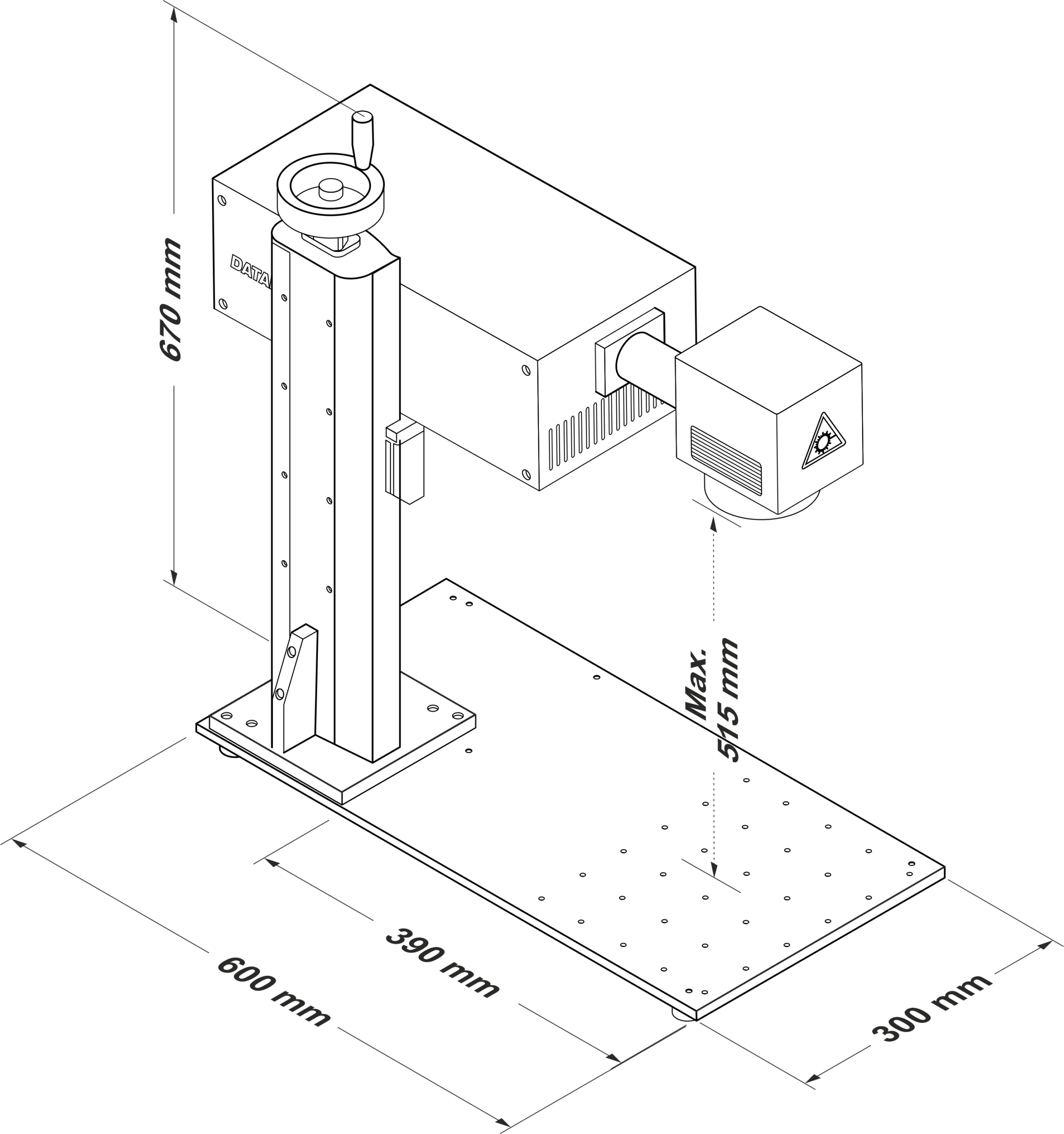 DIMENSIONES-COLUMNA-MM Laser de marcado Datamark PRO