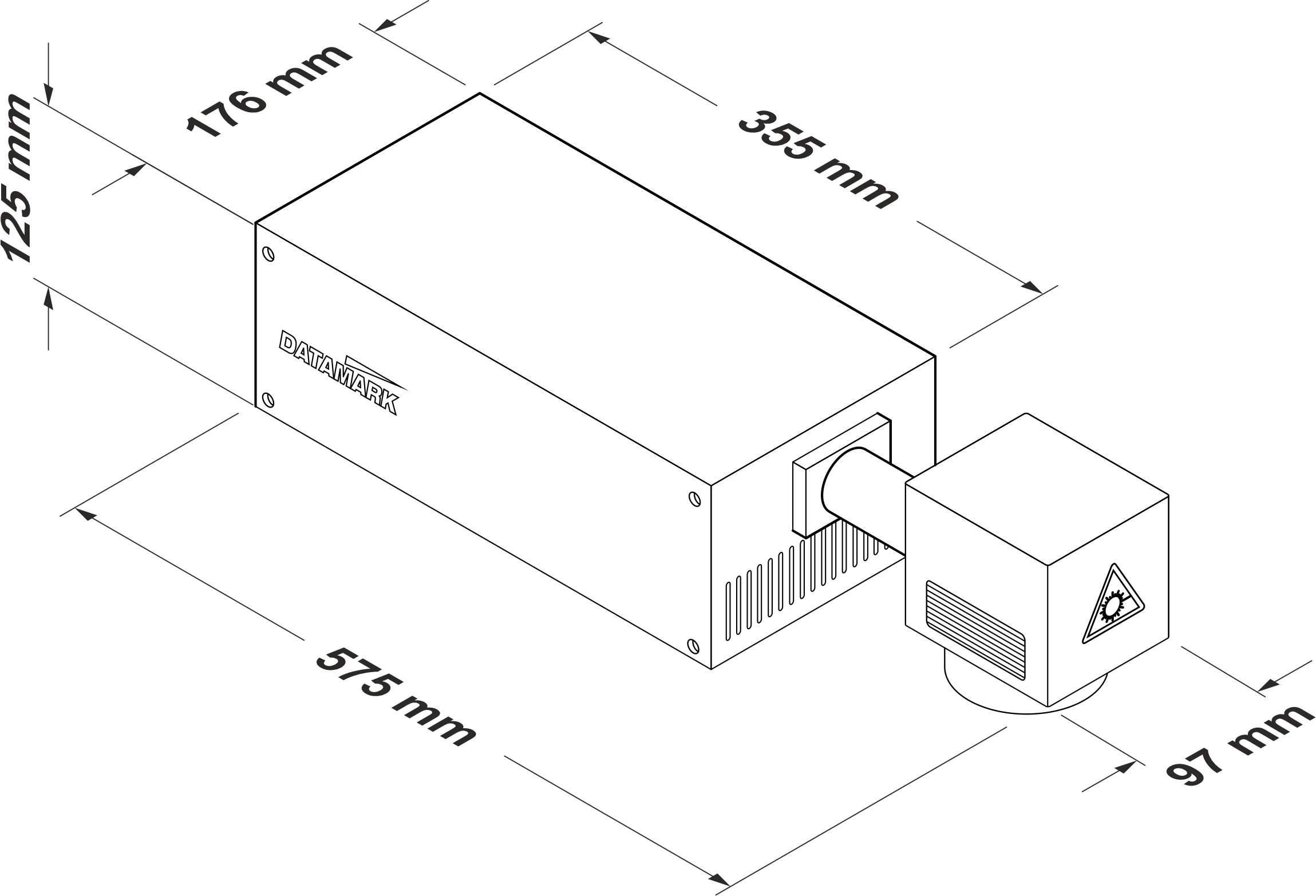 DIMENSIONES-CABEZAL-PRO-MM Máquina de marcado por láser Datamark PRO