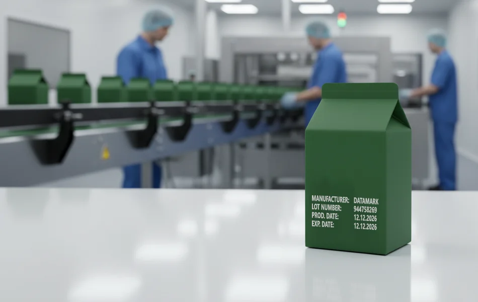 Marcaje y codificación láser de productos industriales con sistemas Datamark para trazabilidad y control de producción.